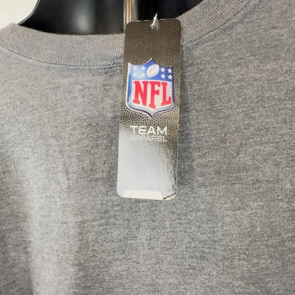 NEW Majestic New England Patriots Double Down T-Shirt Short Sleeve Gray Mens XL - Picture 3 of 5